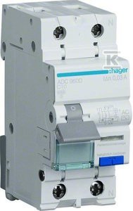 Wyłącznik różnicowoprądowy z członem nadprądowym C/6KA, 10A, 30mA, 2 biegunowy, typ AC ADC960D