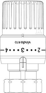 Głowica termostatyczna VINDO RTD, na zacisk, biała, do zaworów RTD-DANFOSS 1613066