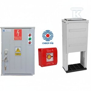 Zestaw wykonawczy uruchamiająco-sygnalizujący PWP1-UWS100 przeciwpożarowy wyłącznk prądu z fundamentem ZW63/100-FTN40 DLX182