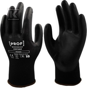 Rękawice profesjonalne PU lightgrip czarne 10 PAR 10 502650237