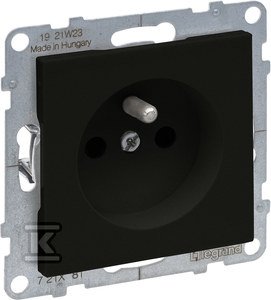 Gniazdo 2P+Z - - 16 A - 250 V~ - zaciski automatyczne, CZARNY SUNO 721481