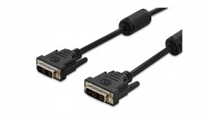 Kabel połączeniowy DVI-D Single Link Typ DVI-D(18 1)/DVI-D(18 1), M/M czarny 5m AK-320100-050-S