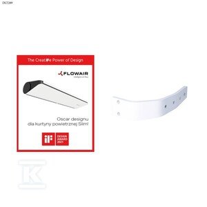 Kurtyna drzwiowa zimna SLIM N-100 biała (RAL9003) 1,0 m w zestawie ze wspornikami montażowymi DLT289