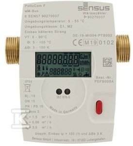 Ciepłomierz Xylem Sensus Pollucom F DN15 Qn 0,6 L=110 mm G3/4, montaż na powrocie