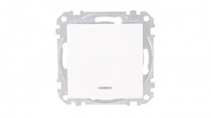 Schneider Electric, Sedna Design i Elements, Przycisk 1-biegunowy z podświetleniem, biały, SDD111111L