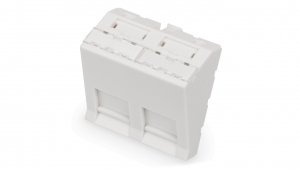 Adapter kątowy M45 2x Keystone, 45x45mm p/kurz biały DN-93802-7-SH