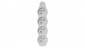Gniazdo /rozgałęźnik/ do przedłużacza 4-gniazda z/u białe P0400N