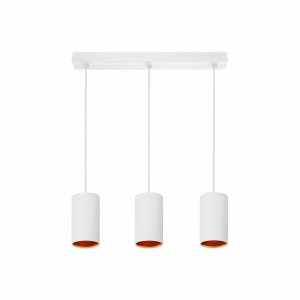 CHLOE GU10 X 3 GU10 ZWIESZANA 250V IP20 3x70x125mm  BIAŁY ZŁOTY okrągła  baza prostokątna