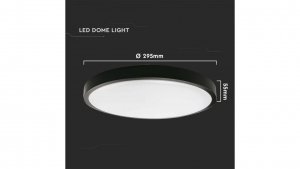 Plafoniera LED 24W 2400lm 4000K IP44 Okrągła fi295 Mleczny Czarna Ramka 7637
