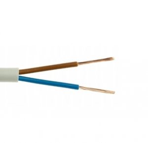 Przewód mieszkaniowy H03VV-F (OMY) 2x1 biały 300/300V /25m/