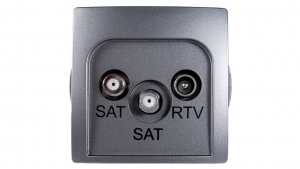 Simon Basic Gniazdo antenowe SAT/SAT/RTV końcowe stal inox BMZAR SAT3.1-P2.01/21
