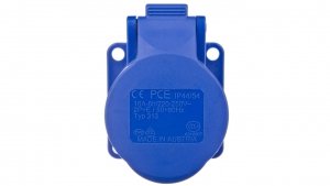 Gniazdo tablicowe 16A 3P 230V /75x75/ niebieskie IP44 313-6f5