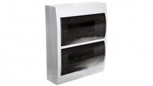 Rozdzielnica modułowa 2x12 natynkowa IP40 IK06 N PE II klasa drzwi transparentne szare DB212S 2X12P/SMD biała 3835