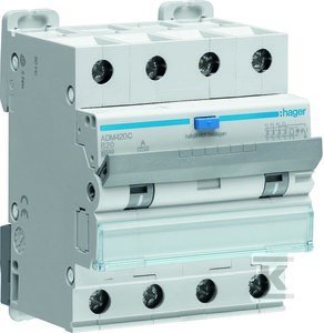 Wyłącznik różnicowoprądowy z członem nadprądowym 4P 6kA B 20A/30mA Typ A ADM420C