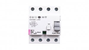 Wyłącznik różnicowoprądowy 4P 80A 0,03A typ AC EFI-4 02062145