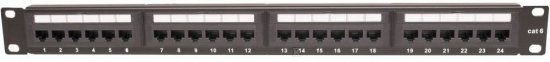 Panel kategorii 6 UTP 19 1U, 24xRJ45 CCAS-PA6-24UTP