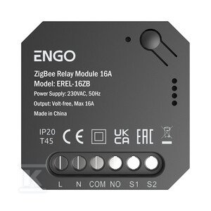 Smart Relay - Inteligentny przekaźnik, ENGO EREL-16ZB, do systemu ENGO Smart, czarny, ZigBee, 1x16A, NO-COM 932253961