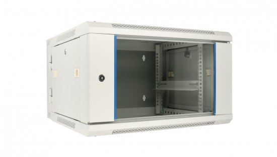 Szafa rack montowana na ścianie, dwusekcyjna Extralink 6U 600x600 AZH Szara