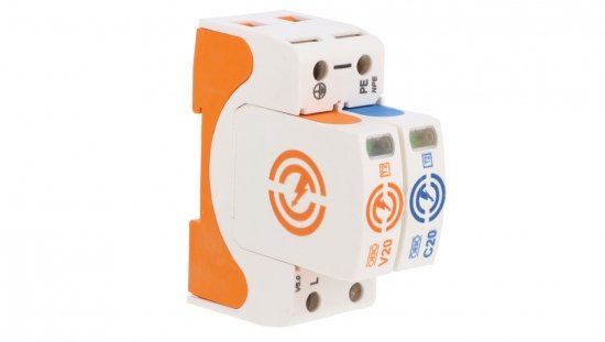 Ogranicznik przepięć Typ T2 1P+N 40kA 280V V20-1+NPE-280 (do sieci TN-S i TT) 5095251