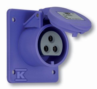 Gniazdo tablicowe proste 16A 24V/~50-60Hz 2P 70x70mm IP44
