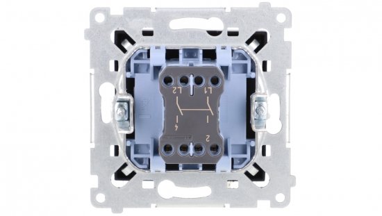 Simon 54 Łącznik dwubiegunowy (moduł) 16AX 250V zaciski śrubowe czarny mat DW2A.01/49
