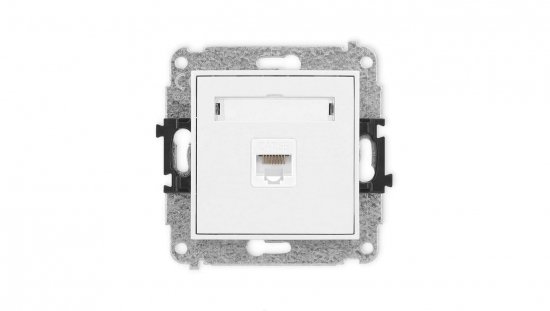 MINI Mechanizm gniazda komputerowego pojedynczego 1xRJ45, kat. 5e, 8-stykowy biały mat 25MGK-1