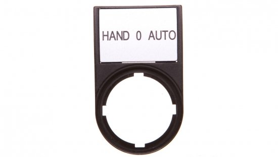 Tabliczka opisowa HAND-0-AUTO 50x30mm czarna 22mm prostokątna M22S-ST-D12 216493