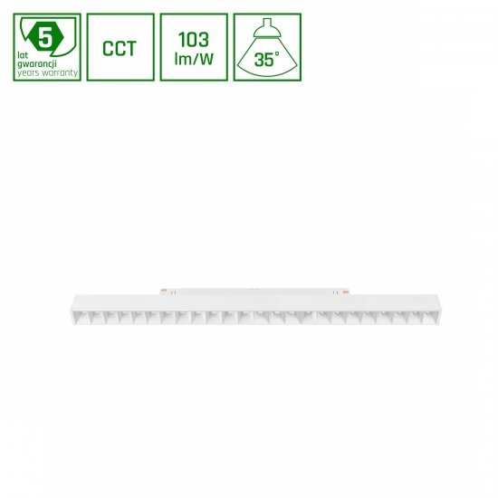SYSTEM SHIFT CCT- GRID L OPRAWA LINIOWA 440X23X42MM 22W 40ST BIAŁY CCT SWITCH 5 LAT GW.