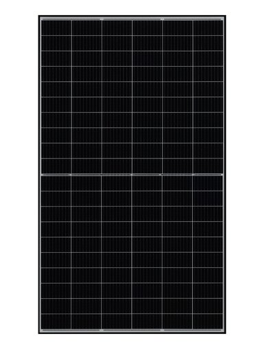 Moduły pv JA Solar, mono-Si, dwustronny, ogniwa połówkowe N-type 182mm 16-BB, 2x54psc, kable ok. 110cm, moc STC 455Wp, wym.:1762x1134x30, k.p.: złącze MC4-EVO2, sprawność 22,8%, waga 22kg, rama czarna, przeźroczysty backsheet