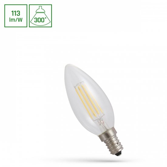 LED ŚWIECOWA E-14 230V 4W COG WW CLEAR SPECTRUM