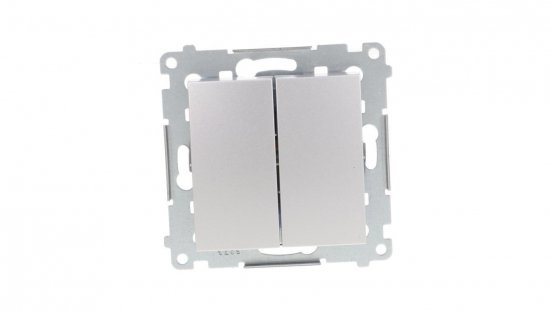 Simon 54 Przycisk podwójny, szybkozłącza, srebrny mat DP2.01/43