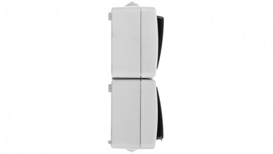 TEKNO Łącznik jednobiegunowy + Gniazdo z przesłoną styków pionowy 10AX/16A 250V szare IP54 25361