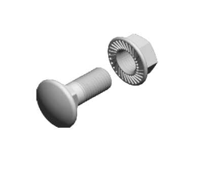 Śruba z łbem grzybkowym   nakrętka ząbkowana (kpl.) SGKFM8x20 651820 /100szt./