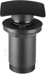 Zawór spustowy QUADRO z przelewem, click-clack, 5/4&quot;, czarny