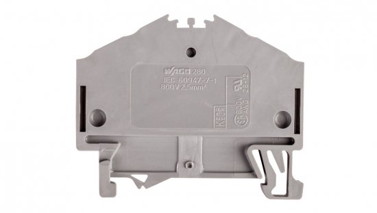Złączka szynowa 4-przewodowa 2,5mm2 szara 280-646