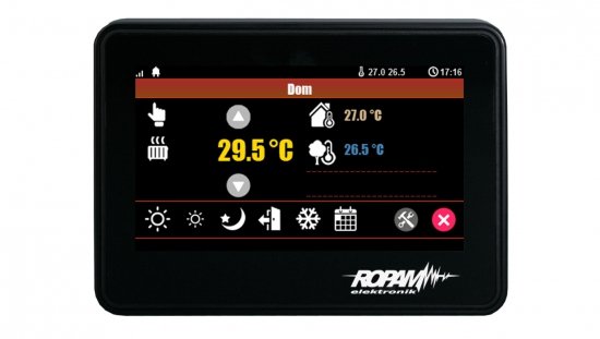 Panel dotykowy, 4,3” TFT LCD, pojemnościowy, montaż na płaskim podłożu, złącza stałe, kolor czarny