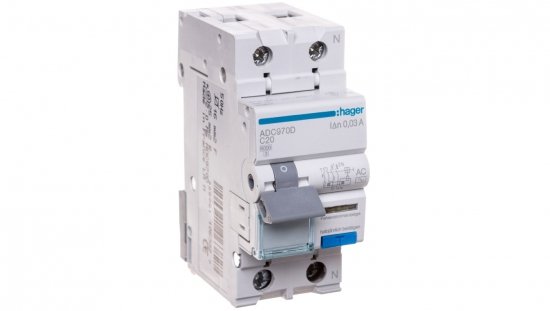 Wyłącznik różnicowo-nadprądowy 2P 20A C 0,03A typ AC ADC970D