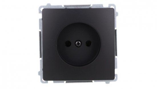 Simon Basic Gniazdo wtyczkowe bez uziemienia (moduł) 16A, 250V, zaciski śrubowe czarny BMG1.01/49
