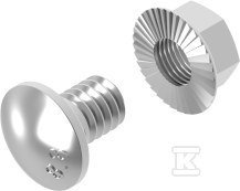 Śruba z łbem grzybkowym + nakrętka ząbkowana SGKM6x12 E90 651141