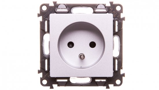 VALENA LIFE Gniazdo pojedyncze z/u 2P Z z przesłonami aluminium 753384
