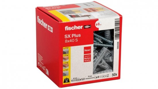 Kołek rozporowy SX Plus 8x40 S z wkrętem 568208 /50szt./