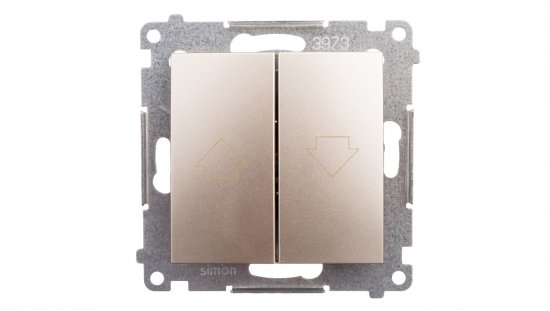 Simon 54 Przycisk żaluzjowy z blokadą elektryczną, szybkozłącza, złoty mat DZP1.01/44