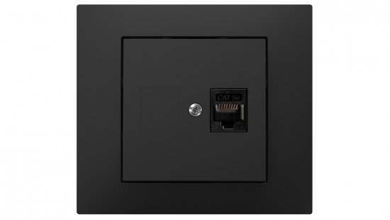 Vestra Gniazdo komputerowe pojedyncze RJ45 bez ramki podtynkowe IP20 czarny 3848-19