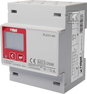 Trójfazowy cyfrowy licznik energii elektrycznej RLE03-4M - MID, CE, 63A, RS485, ModBus, czterokwadrantowy 2617213