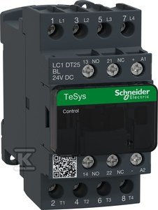 Stycznik mocy TeSys D AC1 25A 4P 1NO 1NC cewka 24VDC niski pobór LC1DT25BL