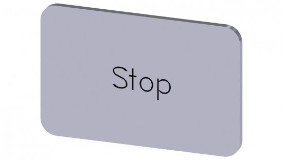 Etykieta samoprzylepna 17.5x27mm srebrna inskrypcja /Stop/ SIRIUS ACT 3SU1900-0AD81-0DS0