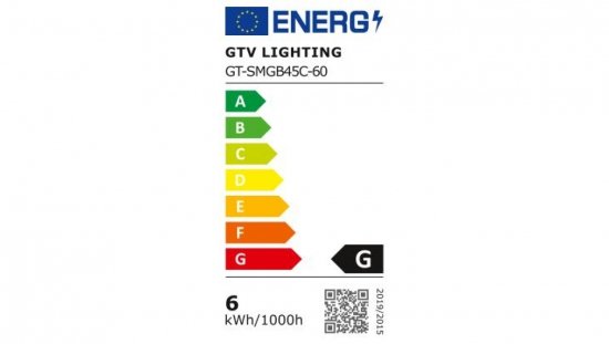 Żarówka LED SMD 2835, E27, B45C, 6W, 470 lm, 3000K, AC220-240V, 50-60 Hz, kąt świecenia 160