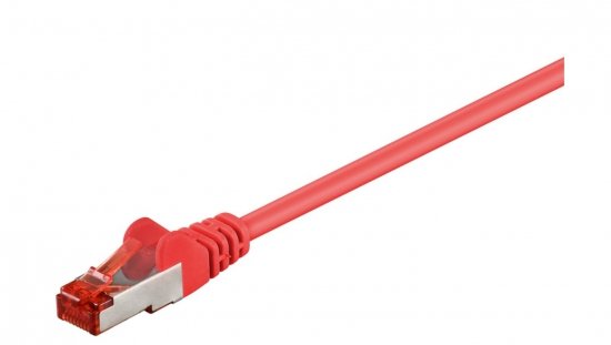 CAT 6 Kabel łączący, S/FTP (PiMF), Czerwony - Długość kabla 2 m
