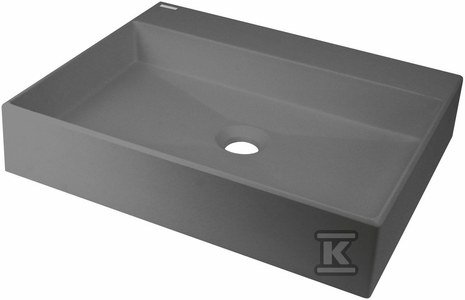 Umywalka granitowa stawiana na blat - 500x400 mm Correo, antracyt metalik