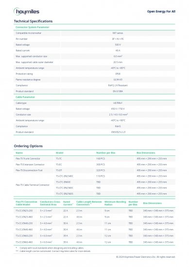 HOYMILES MIT FLEX-T5 Trójnik do przewodu AC 3F